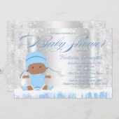Winter Wonderland Snowflake Baby shower Invitation (Devant / Derrière)