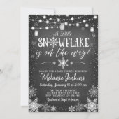 Winter Wonderland Snowflake Baby shower Invitation (Devant)