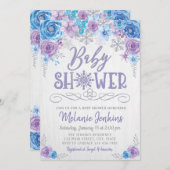 Winter Wonderland Snowflake Baby shower Invitation (Devant / Derrière)