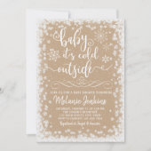 Winter Wonderland Snowflake Baby shower Kaart (Voorkant)