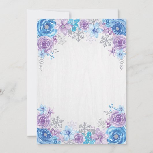 Winter Wonderland Snowflake Baby shower Kaart (Achterkant)