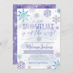 Winter Wonderland Snowflake Baby shower Uitnodigin Kaart