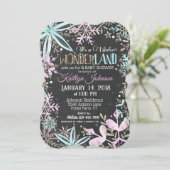 Winter Wonderland Snowflake Chalkboard Baby shower Kaart (Staand voorkant)