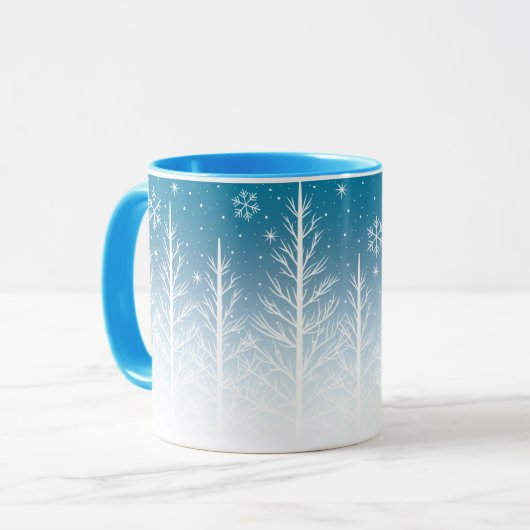 Winter Wonderland Snowflake Christmas Coffee Mok (Voorkant links)