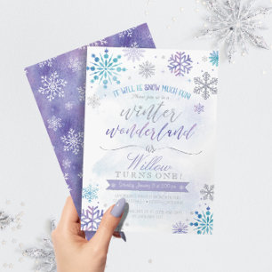 Winter Wonderland Snowflake Invitation Anniversair