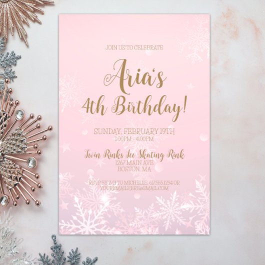 Winter Wonderland Snowflake Invitation Anniversair