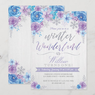 Winter Wonderland Snowflake Invitation Anniversair