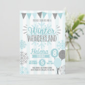 Winter Wonderland Snowflake Invitation Anniversair (Debout devant)