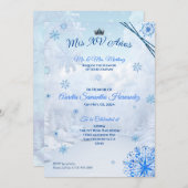 Winter Wonderland Snowflake Quinceañera Invitation (Devant / Derrière)