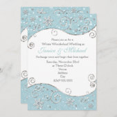 Winter Wonderland Snowflake Swirl uitnodiging (Voorkant / Achterkant)