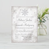 Winter Wonderland Snowflake Wedding Invitations (Debout devant)