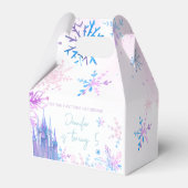 Winter Wonderland Snowflakes Girl Snow Birthday Bedankdoosjes (Achterkant)