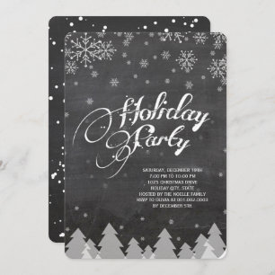 Winter Wonderland Snowflakes Holiday Party Invite Kaart