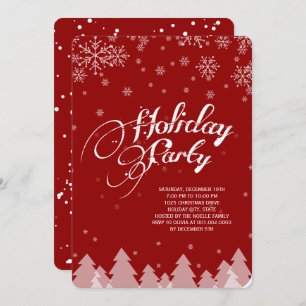 Winter Wonderland Snowflakes Holiday Party Invite Kaart