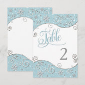 Winter Wonderland Snowflakes Tafelnummer Kaart (Voorkant / Achterkant)