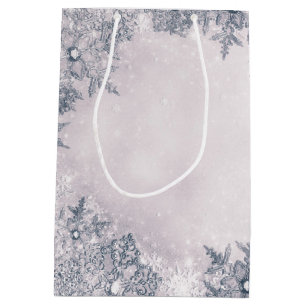 Winter Wonderland Snowflakes White Elegant Medium Cadeauzakje