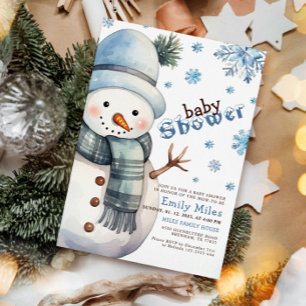 Winter Wonderland Snowman Baby shower Kaart