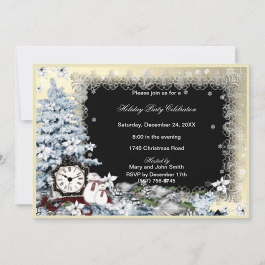 Winter Wonderland Snowman Kerstfeest Uitnodigen Kaart (Voorkant)