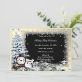 Winter Wonderland Snowman Kerstfeest Uitnodigen Kaart (Staand voorkant)