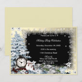 Winter Wonderland Snowman Kerstfeest Uitnodigen Kaart (Voorkant / Achterkant)