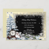 Winter Wonderland Snowman Noël Invitation (Devant / Derrière)