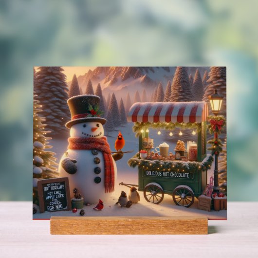 Winter Wonderland Snowman's Hot Chocolate Cart (Neutre)