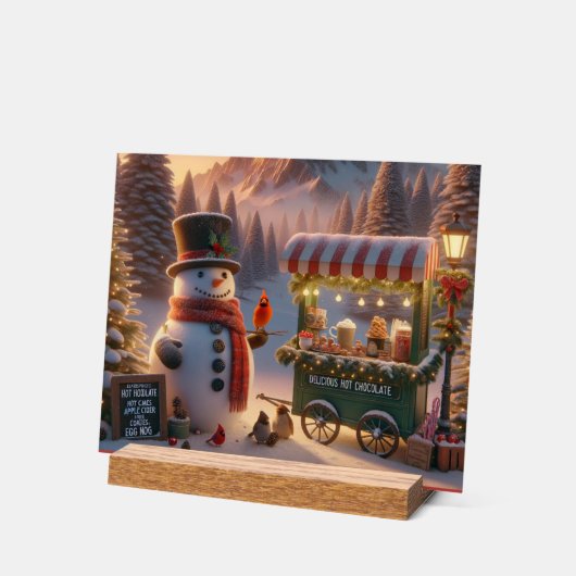 Winter Wonderland Snowman's Hot Chocolate Cart (Angle)