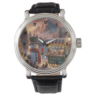 Winter Wonderland Snowman's Hot Chocolate Winkelwa Horloge