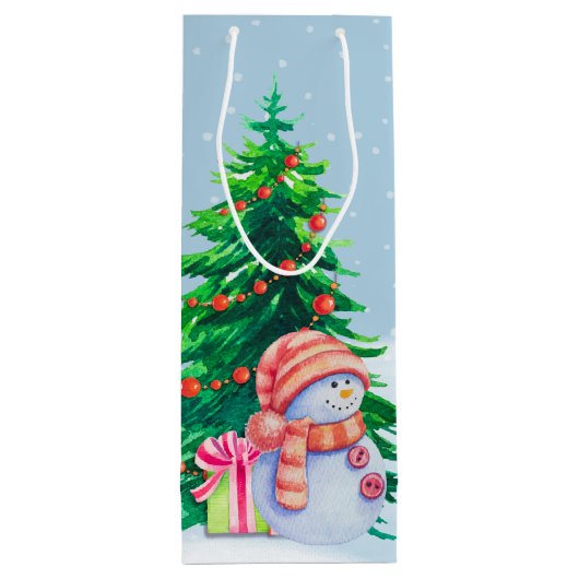Winter Wonderland Snowmen Sac cadeau vin (Dos)