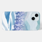 Winter Wonderland Snowy Blue Waterverf Schilderij Case-Mate iPhone Case (Achterkant (horizontaal))