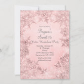 Winter Wonderland Soft Pink Snowflakes Invitation (Devant)