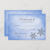 Winter Wonderland Sparkt Snowflakes Blue RSVP (Devant / Derrière)