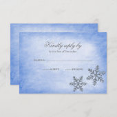 Winter Wonderland Sparkt Snowflakes Blue RSVP (Devant / Derrière)