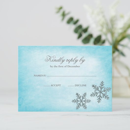 Winter Wonderland Sparkt Snowflakes Turquoise RSVP (Debout devant)