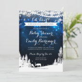 Winter Wonderland Sterrennacht Deer Baby shower Kaart (Staand voorkant)