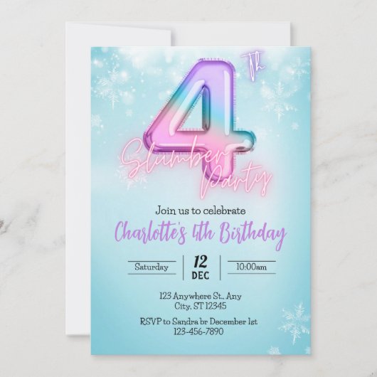 `Winter Wonderland Stwood party Invitation (Devant)