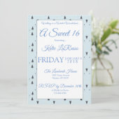 Winter Wonderland Sweet 16 Kaart (Staand voorkant)