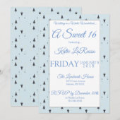 Winter Wonderland Sweet 16 Kaart (Voorkant / Achterkant)