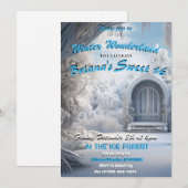 Winter Wonderland Sweet 16 uitnodigingen (Voorkant / Achterkant)