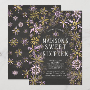 Winter Wonderland Sweet Sixteen Verjaardagsfeest Kaart