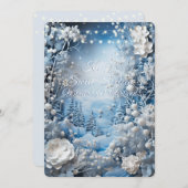 Winter Wonderland Sweet Sixteen Witte Lichtjes Kaart (Voorkant / Achterkant)