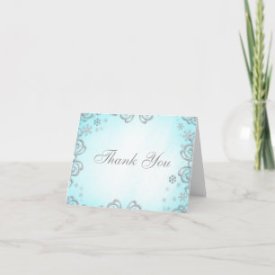 Winter Wonderland Swirl Snowflakes Dank je Bedankkaart