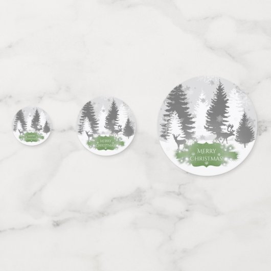 Winter Wonderland Table Confetti - Vert (Devant)