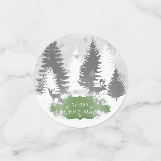 Winter Wonderland Table Confetti - Vert (Petit recto)