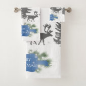 Winter Wonderland Towel Set - Blauw Bad Handdoek (Insitu)
