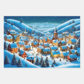 Winter Wonderland Towns Kerst inpakpapier (Voorkant 3)