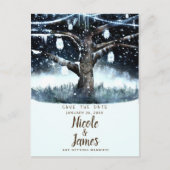 Winter Wonderland Tree Lights & Jars Bewaar de dat Aankondigingskaart (Voorkant)
