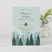 Winter Wonderland Trees Scenery Wedding Kaart (Staand voorkant)