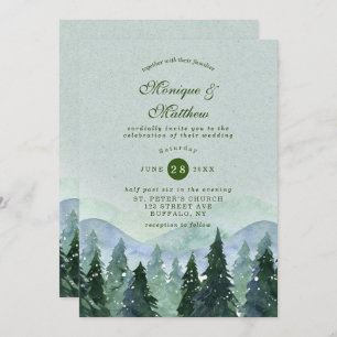 Winter Wonderland Trees Scenery Wedding Kaart