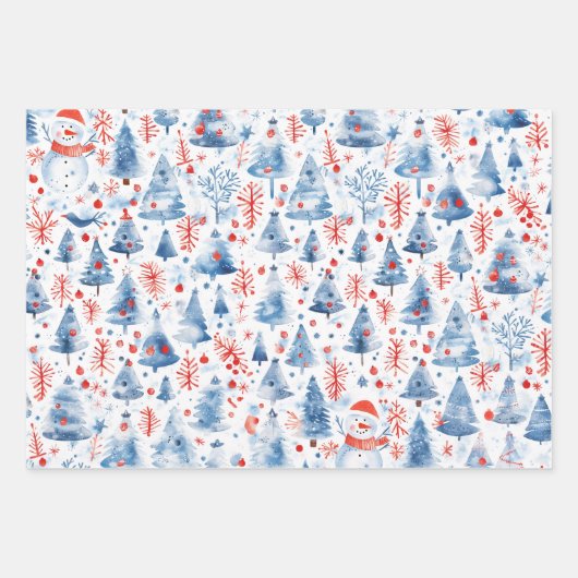 Winter Wonderland Trio Inpakpapier Vel (Voorkant 3)